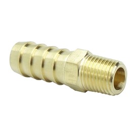 HongBoW Hardware 3 Pcs Brass Hose Fitting,Connector,Hose Barbed Adapter 1/2" Barb x 1/4 NPT Male Pipe(Thread O.D: 0.54")