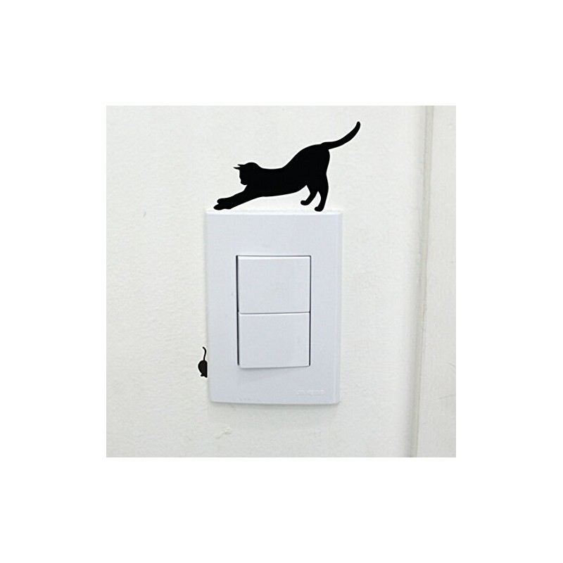 Funcoo Wall Sticker, 8 pcs Cute Cat Design Light Switch