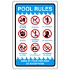 Pool rules - No swimming, No diving, No Sailing, Deep