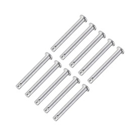 sourcing map Single Hole Fork Bolts 6 mm x 50 mm Flat Head Galvanised Steel Pack of 10