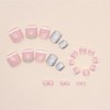 24 Pieces Push On Toe Nails with Jelly Glue, French