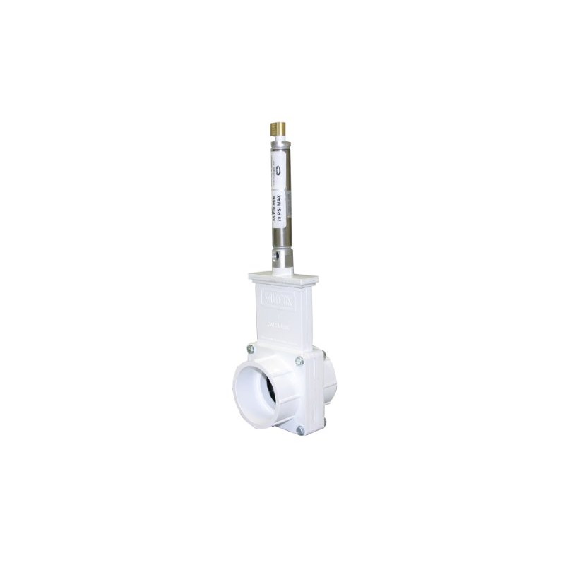 Valterra 6201P PVC Pneumatic Gate Valve, Black, 2" Slip ,