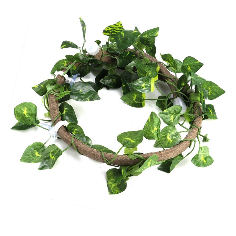 Reptile Climbing Branch Flexible Jungle 3.28ft Rattan 1Pc Vine(3.28ft Rattan+Scindapsus