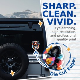 (2 Pack) Papillon Dog Stickers - Papillon with Sunglasses - Choose FromOver 100 Dog Breeds - 5 Inches On Longest Side - Premium Vinyl - Made in USA - BMCS0378