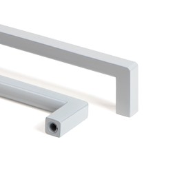 Gedotec Furniture handle made of solid metal, 1 piece handles for kitchen cabinets including mounting material, SIDO furniture handles, white with la: 128 mm, door handles for cupboards, cabinet