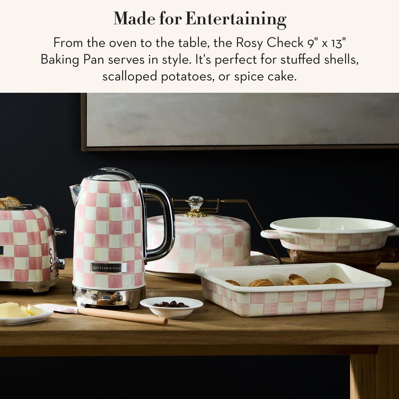 MACKENZIE-CHILDS Enamel Baking Pan for Oven, Rectangular Oven Pan, 9"