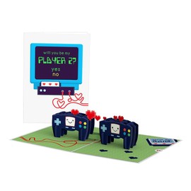 Lovepop Everyday Pop-Up Card for Her, Him - 3D Love Novelty Greeting Cards - Video Game Be My Player 2-5" x 7" - Blank Notecard & Envelope Included