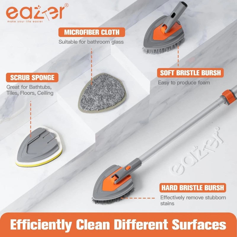 Eazer 4-in-1 Long-Handled Tub Scrubber-Versa