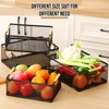 Rtteri 4 Pack Black Metal Wire Basket with Wood Handle
