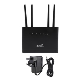 4G LTE Wireless Router 300Mbps 4 High Gain Antenna Mobile WiFi Hotspot Router with SIM Card Slot for Asia 100‑240V UK Plug