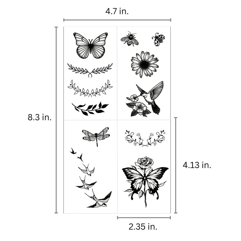 Mini Nature Temporary Tattoos - Realistic Long Lasting Waterproof Tiny