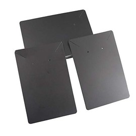 Ruwado 50 Pcs Necklace Display Cards Holder Blank Paper Rectangle Tags Hanging Price Label Tags for DIY Ear Studs Jewelry Making Display DIY Earring Studs (Black)