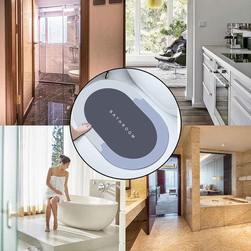 GNCLOUD Super Absorbent Floor Mat,Quick-Drying Non-Slip Diatom Mud Microfiber Bath
