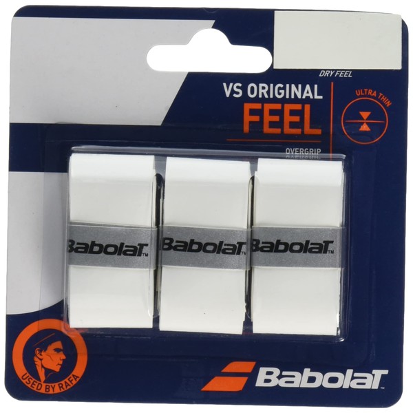 Babolat BA653040 Hard Tennis Badminton Grip Tape VS GRIP X3 (Pack of 3) White (003)