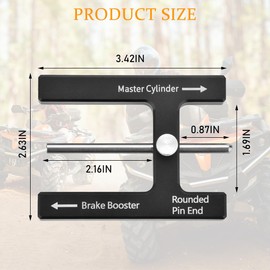 Norkmdi Car Brake Booster Push Rod Adjustment Tool, Vehicle Brake Pedal Distance Booster with Adjustable Pins, Magnet Master Cylinder Auto Braking Push Rod Length Gauge Tool, Universal Fit