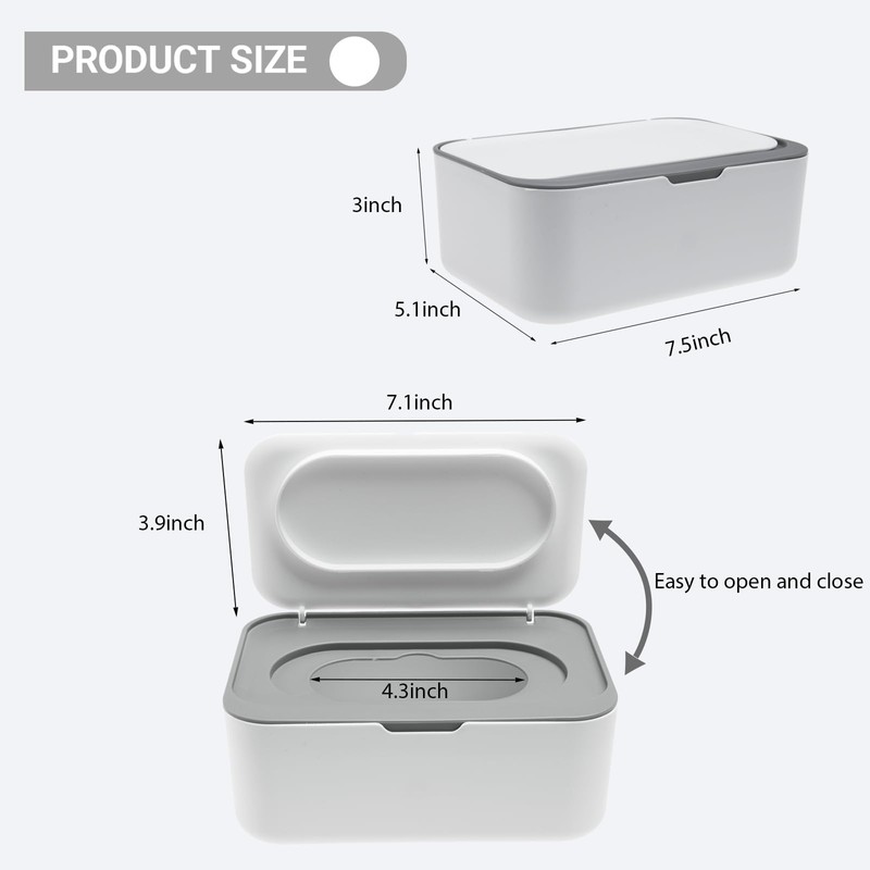 Flushable Wipes Dispenser Compatible with Cottonelle Leak-Proof&Dust-Free,Easy Access&Space-Saving,1PC