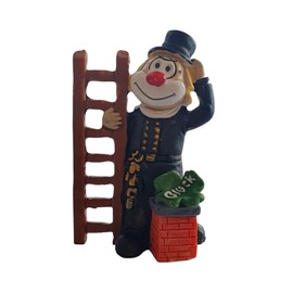 Oberle Schmitzens Clowns, Chimney Sweep Blacky, Collectible Figure, Carnival Decoration with Ladder and Clover Leaf - 35088