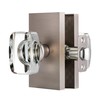 HIEMEY Crystal Glass Passage Door Knobs Interior, Modern Brushed Nickel