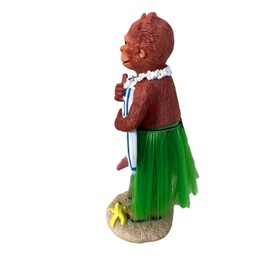 Franchise Figurine Company Monkey Gift Dashboard Hula Monkey Hawaiian Dancer with Lei & Grass Skirt Funny Hand Painted Bobbleheads Figures for Car Office Desk Mantle Study Table 6-inch Height