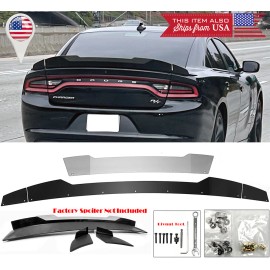 SDeelCase G1 Matt Black Gurney Flap Decklid Wicker Bill Fit 15-23 Charger RT & SXT Spoiler