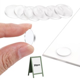 30 PCS Glass Table Top Anti Slip Bumpers, Round Glass Table Top Bumpers, Anti Slip Pads, Kitchen Cabinets, Non-Adhesive Rubber Spacers Dots, Laptop 2mm Thickness