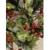 Unbranded Christmas Candle Ring Wreath Plastic Holly Berries Glitter 10