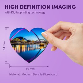 1x Heart MDF Magnet 6cm - Newcastle Quayside England City - Fridge Locker Office Whiteboard Toolbox #51554