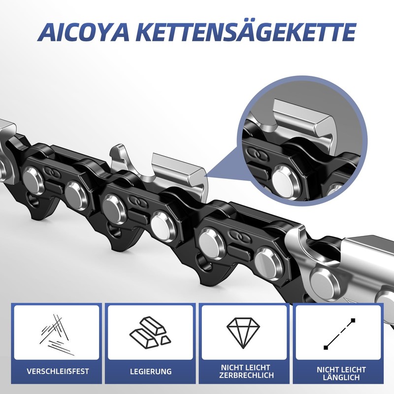 AICOYA 3 x 40 cm saw chain 3/8 inch LP