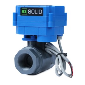 3/4 in UPVC Motorized Ball Valve - Plastic Electrical Ball Valve with Full Port, 2 Wire Auto Return, 9-36V AC/DC, Normally Closed