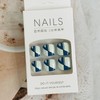 Press on Toenails with Line Designs, Square Full Cover Glossy