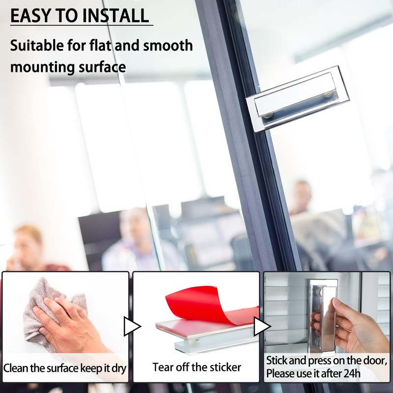 Weysat 2 Pcs Mirror Closet Door Pulls Handle Adhesive Self