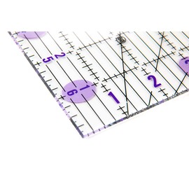 The Quilted Bear Quilting Rulers - Transparent Acrylic Non Slip Quilting & Patchwork Ruler with Clear Black Lines & 30, 45 & 60 Degree Angles (6.5" x 12")