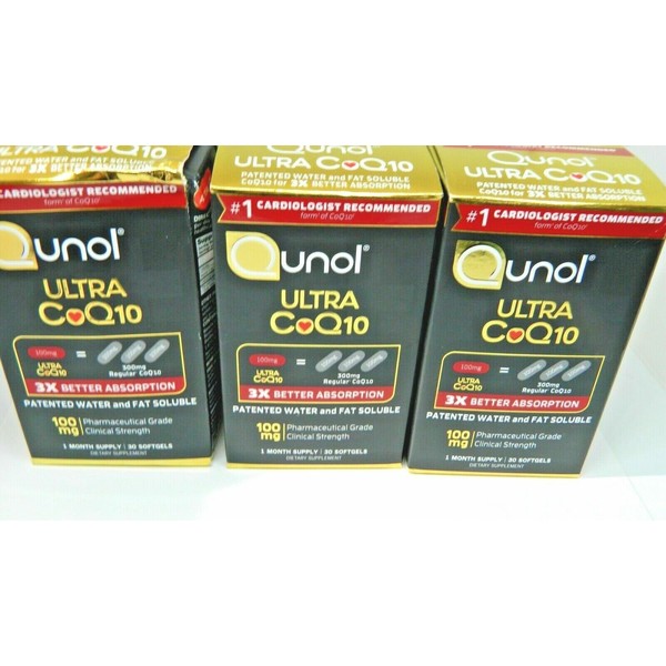 *Lot of 3* Qunol Ultra CoQ10 Support Healthy Heart 100mg 30 Softgels, Exp 11/24