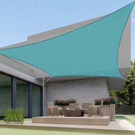 ECOOPTS 10'x19' HDPE Sun Shade Sail Rectangle Canopy Shades for Outdoor Patio Pergola Cover Blockage 95% UV Resistant(Turquoise)