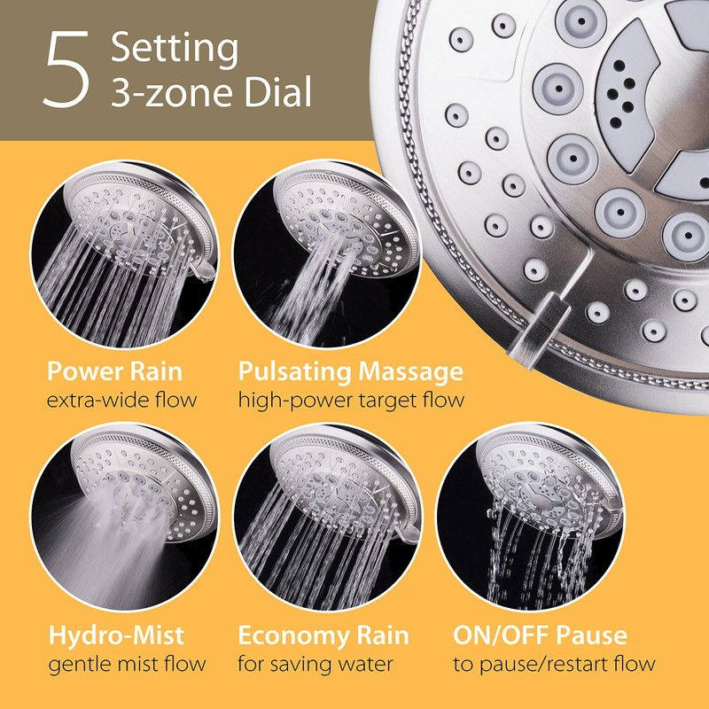 Hydroluxe For California High Pressure 24-setting Handheld & Rain Shower