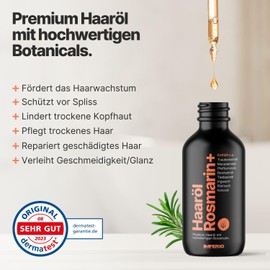 IMPERIO IMPERIO Haar?l Rosmarin+ gegen Haarausfall - 60ml - Premium Rosmarin?l & weitere hochwertige ?le fr Haare & Kopfhaut zur Anregung des Haarwachstums - 100% natrlich - ohne Zus?tze