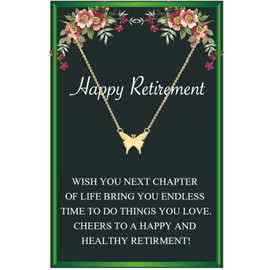 Necklaces for Women Retirement Gifts Necklace for Women Teen Girl Gifts,Jewelry for Women Dainty Gold Plated Butterfly Pendent Necklace for Colleagues Gold Necklace Women Initial Necklace for Women Delicate Heartfelt Card Gifts Teenage Girl Gifts Gifts f