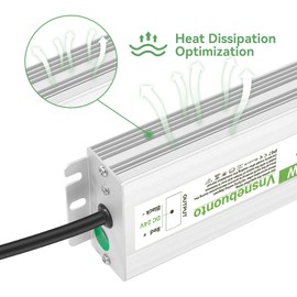 24V Power Supply 100W, 90-250V AC to 24V DC 4.2A Converter, IP67 Waterproof LED Driver, 24 Volt Low Voltage Transformer, Adapter with 3 Pin Plug for LED Light, Outdoor Indoor Use