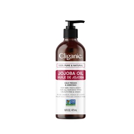 Cliganic Cliganic Jojoba Oil Non-GMO, Bulk 16oz | 100% Pure, Natural Cold Pressed Unrefined Hexane Free Oil for Hair & Face