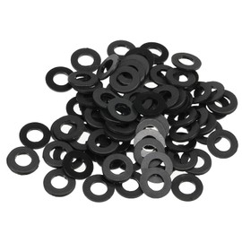 TA-VIGOR 80Pcs Black Nylon Flat Washers, M5 x 10mm x 1mm, Insulating O-Ring Gaskets, Tap Sealing Spacer for Faucet, Pipe, Water Hose - Durable Round Seal Washers