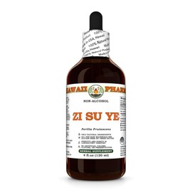 Zi Su Ye (Perilla Frutescens) Dry Leaf Glycerite, Made in Hawaii, All Natural, Vegan, Lab Tested Alcohol-Free Liquid Extract - 4 fl.oz