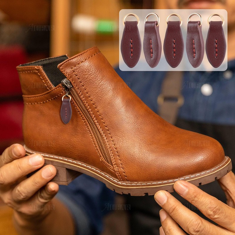 AUEAR, 5 Pack Replacement Zipper Pulls Leather Sliders for DIY