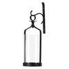 Souliron Hanging Hurricane Glass Wall Sconce Candle Holder Black Metal