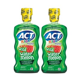 ACT Kids Anticavity Fluoride Rinse, Wild Watermelon, 16.9 Ounce (Pack of 2)