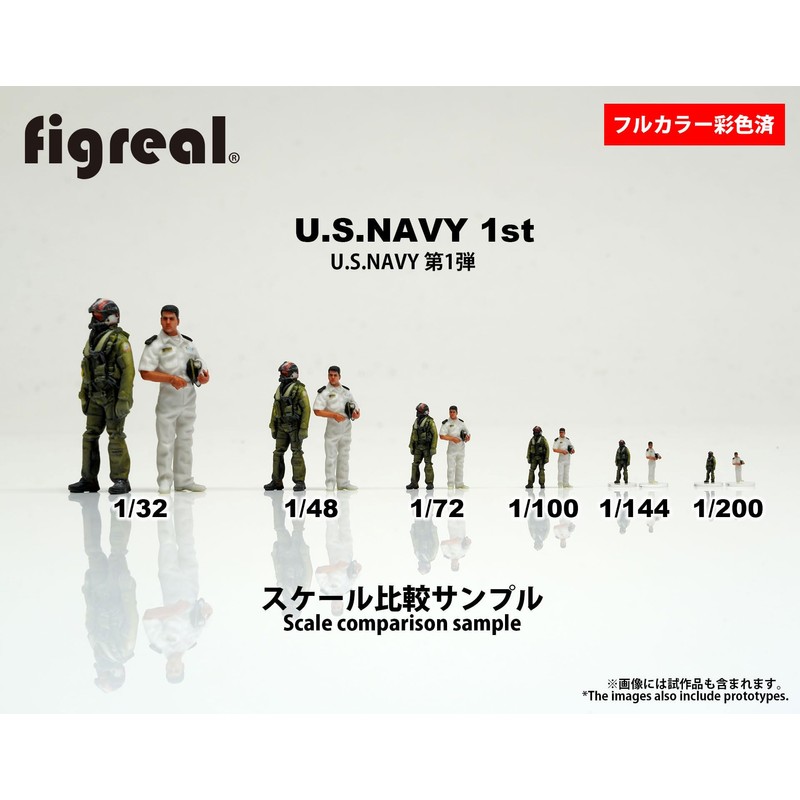 figreal 1/72 U.S.NAVY(1)BN3 3体 彩色済みフィギュア 甲板作業員 アメリカ海軍 フライトデッキクルー レインボーギャング 茶