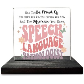 Thank You Speech Language Pathologist Gifts, Appreciation Gifts for Speech Language Pathologist, SLP Gifts for Women Speech Language Pathology Christmas Birthday Gift Desk Decorative Signs GAN13