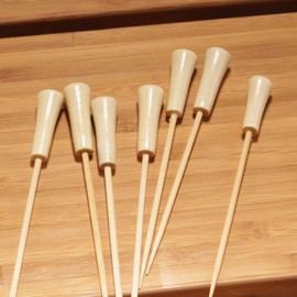 BambooMN Decorative Golf Tee Bamboo Cocktail Sandwich Skewer Picks - 3.5" - Natural - 100 Pieces