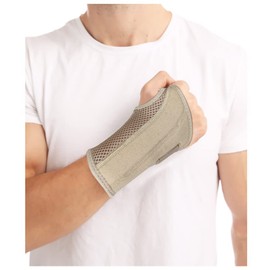 HMCEY Wrist Splint Carpal Tunnel Syndrome Splint Wrist Bandages Wrist Brace Carpal Tunnel Wrist Support for Sprains, RSI and Tendonitis (S/M Right, Beige)