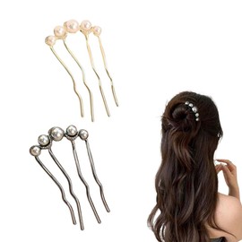 Hair Ornaments, Set of 2, Pearls, Recommended for Beginners, Easy Hair for Booming, Weddings, Kimonos, Coming-of-age Ceremonies, Receptions, After-Parties, Coming-of-Age Ceremonies, Parties