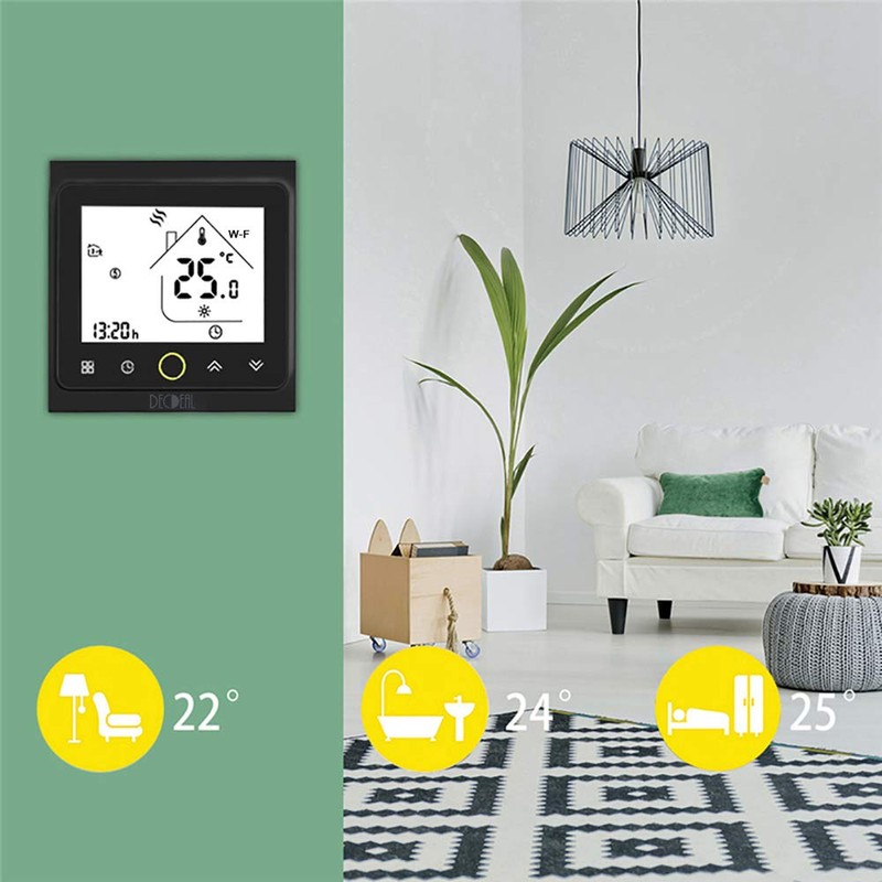 Decdeal Intelligent Room Thermostat with App Control, Compatible with Alexa/Google